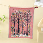 tapisserie coton biologique forêt animaux motifs colorés clips bois moderne artiste