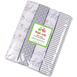 drap lit bébé coton imprimé animal floral emmaillotage couverture enveloppée points zigzag vert bleu