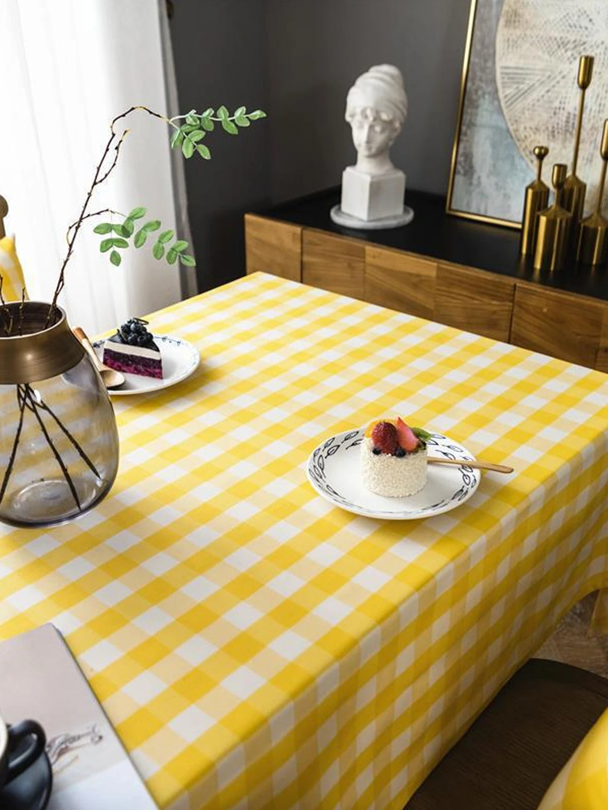 nappe carreaux polyester imperméable jaune blanc marron rouge classique valentin noël anniversaire festive