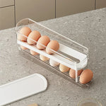 rangement œufs réfrigérateur double couche transparent moderne blanc.storage holder eggs refrigerator multiple levels translucent