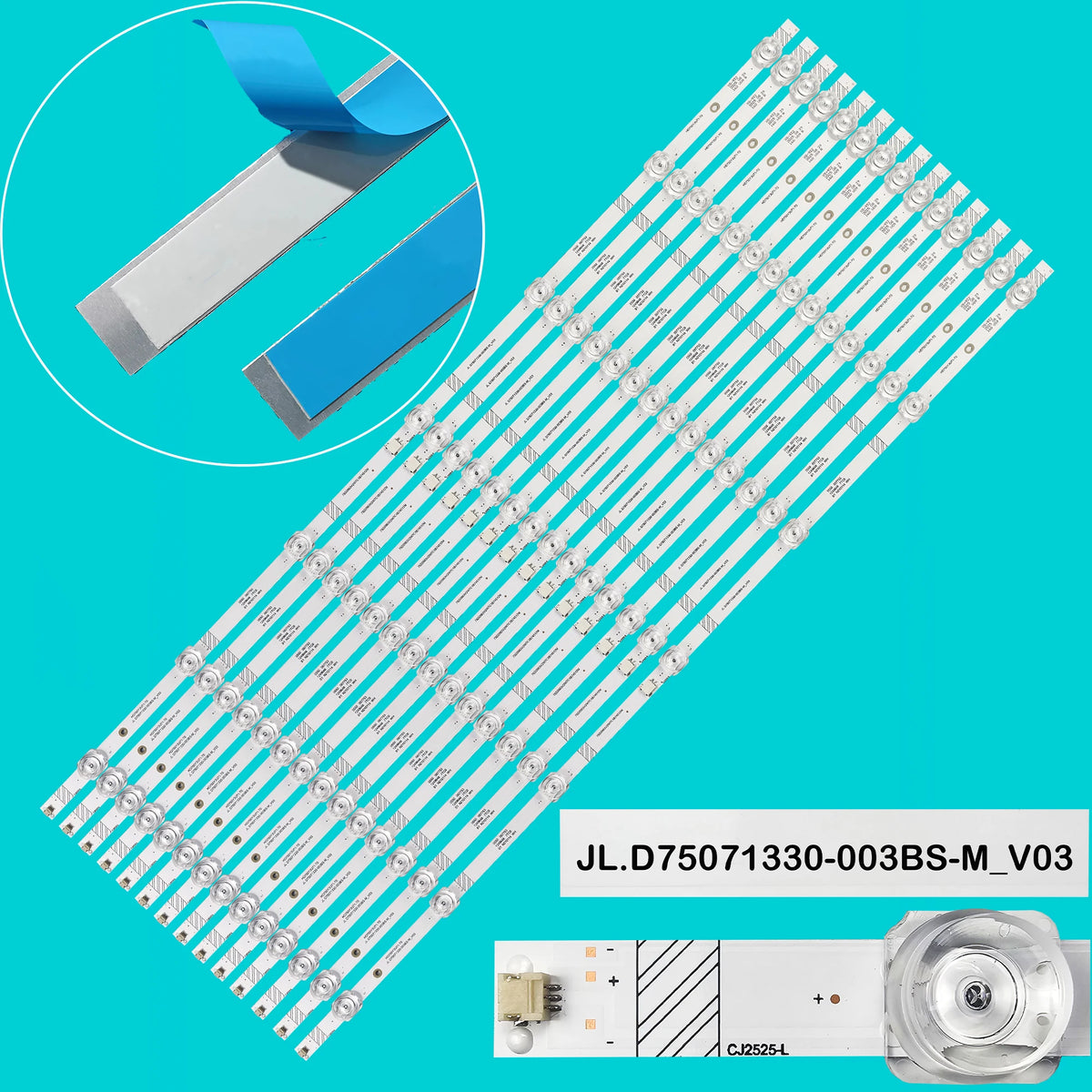 bande lumineuse led blanc rayures noires modernes connecteurs électriques fixations numéros série