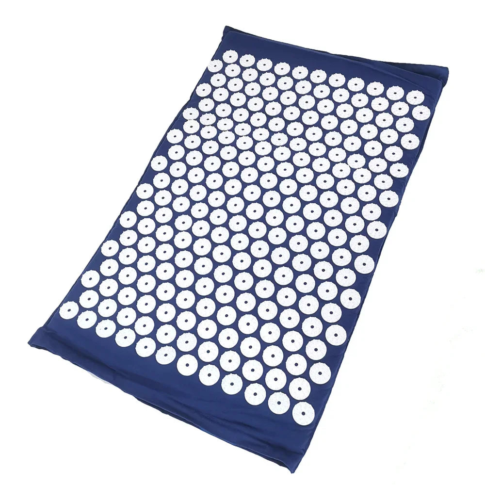 tapis massage acupuncturé violet bleu marine vert rondelles blanches moderne sac rangement