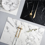 serviettes table marbre modernes adhésives blanches noires minimalistes