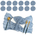 serviettes plissées bleu clair moderne élégantes 50x50cm polyester mariage décoration table festive