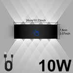 lampe murale led moderne noire interrupteur tactile charge usb chambre cuisine