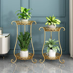 étagères métal or noir blanc plantes intérieur classique moderne autoinstallation multifonctionnels pots