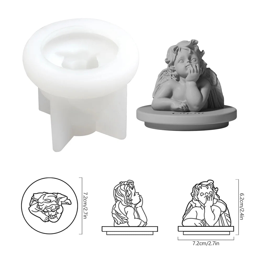 bougies décoratives statuettes classiques personnages modernes gris rose vert bleu