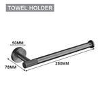 ensemble accessoires salle bain noir mat porte serviettes mural moderne métal brossé