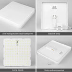 lampe led moderne blanc plat carré clips simple.surface 18w 24w 36w 48w