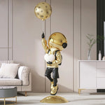 statuette astronaute résine couleur changeante doré argenté rose jaune moderne brillant métallique fixations