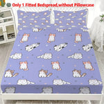 drap housse violet chatons mignons coeurs roses élastique lit moderne print