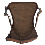 sac banane toile coton vintage marron clair robuste poche zippée avant arrière