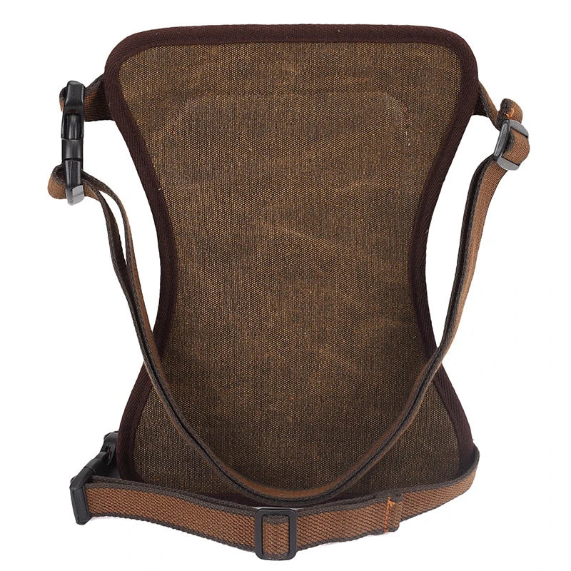 sac banane toile coton vintage marron clair robuste poche zippée avant arrière