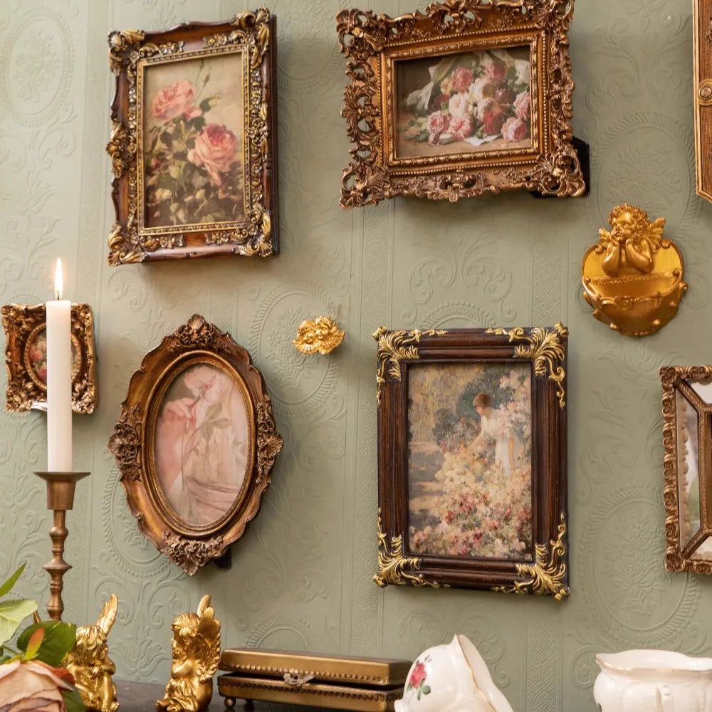 cadres photo relief résine ancien européen rétro shabby chic décor mural tableaux vintage ornements