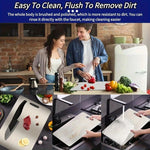 planche découper acier inoxydable lisse moderne poignées intégrées argenté utilitaire double face qualité alimentaire