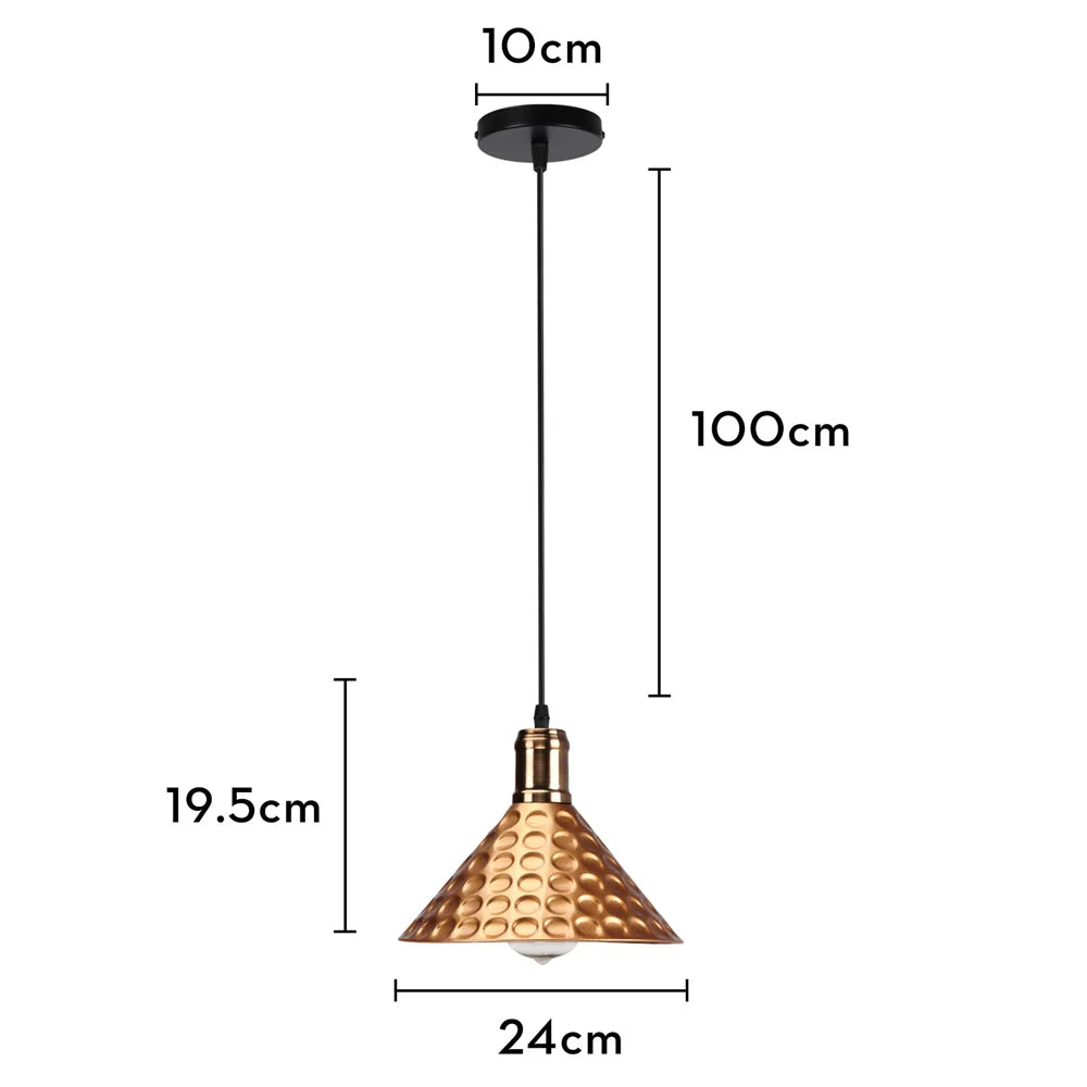 lampe suspendue industrielle or bronze abatjour noir éclairage salon chambre moderne vintage