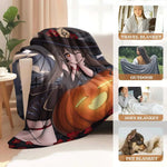 couverture polyester anime hutao bleu rouge halloween portable maison hiver automne multifonctionnelle