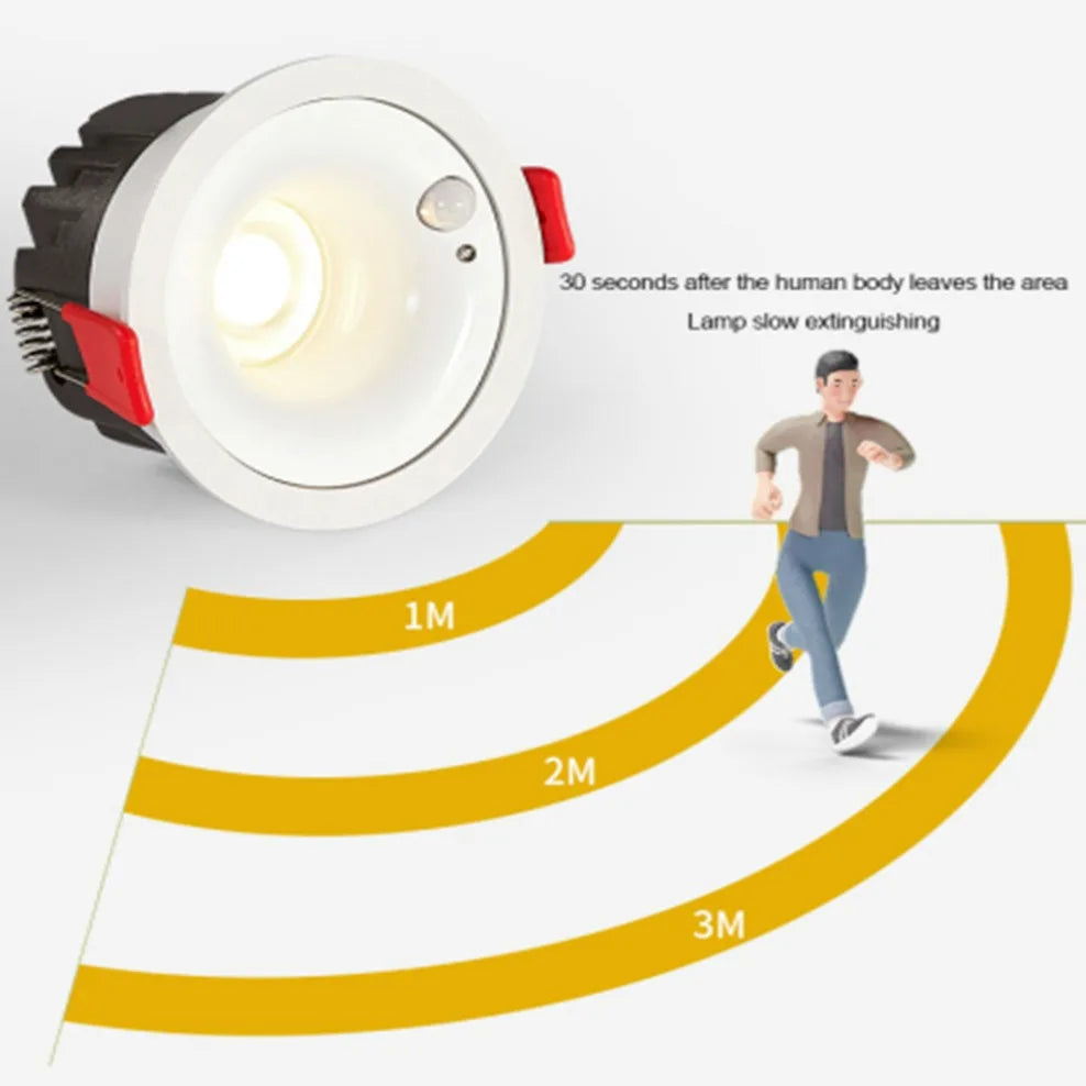 projecteur led spot anti pinces noir blanc détecteur mouvement 3000k 4000k 6000k moderne