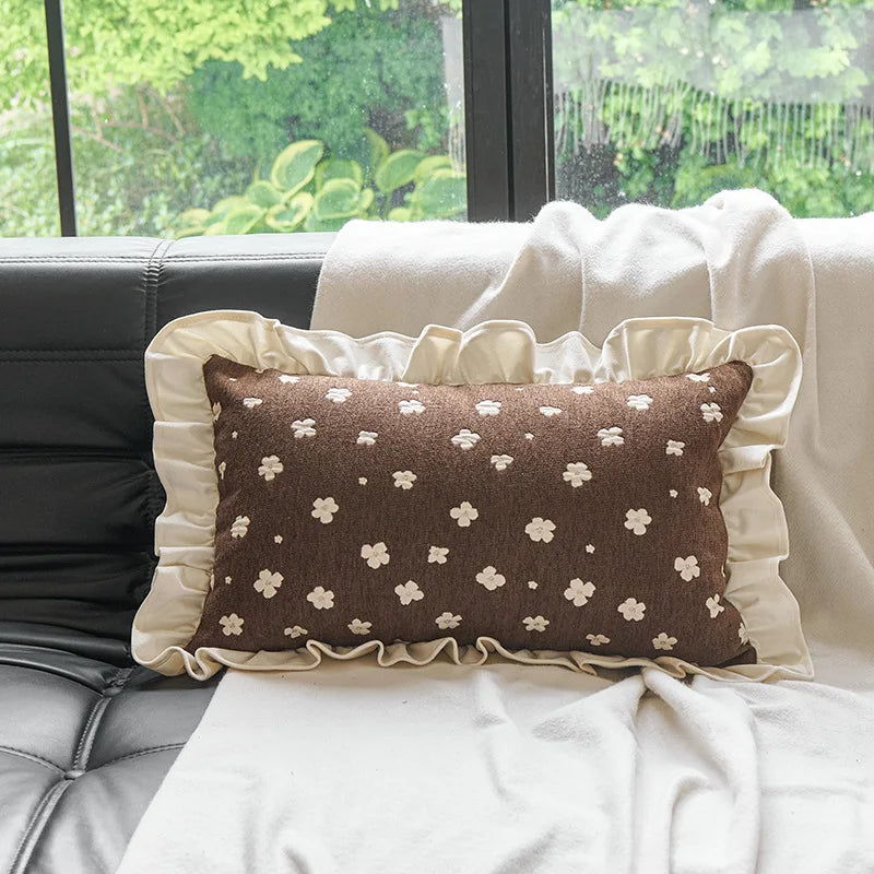 housse coussin vintage fleur beige noir marron français adhésif décoration intérieure voiture
