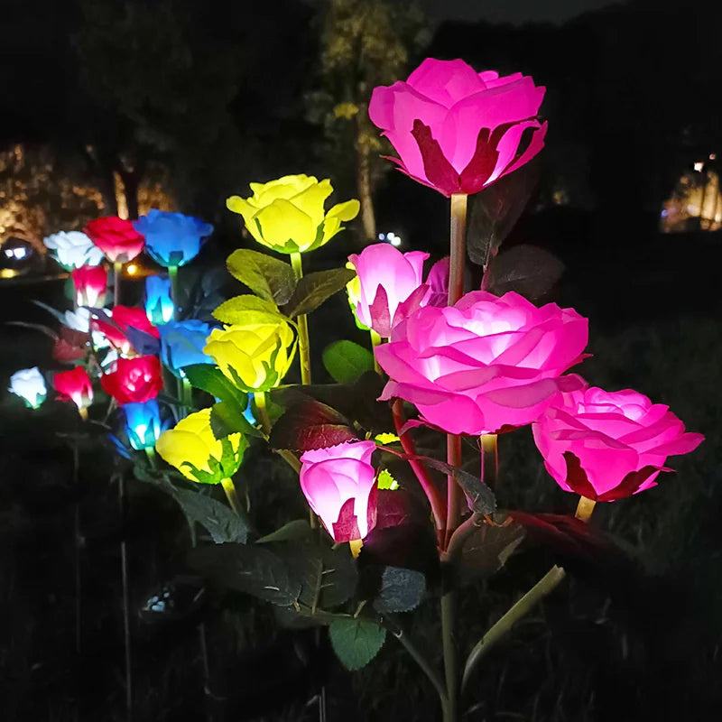 lumières solaires roses artificielles bleu rouge jaune patio moderne