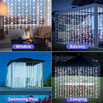 rideau lumineux led blanc multicolore moderne clips fixation modes éclairageextérieur ip55