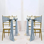 rubans chaise crêpés vert bleu marron adhésifs mariage décoration événement simples