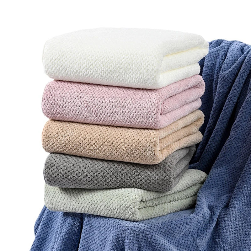 serviettes bain coton microfibre rapide séchage blanc rose gris bleu moderne
