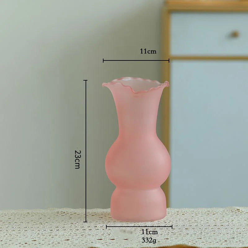 vase verre opaque moderne fleurs artificielles décoration table salon maison