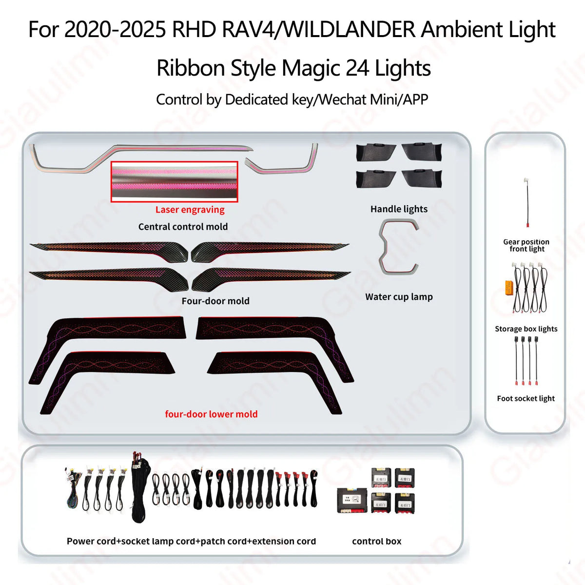 ampoule ambiance voiture led 256 couleurs controle application six modes moderne