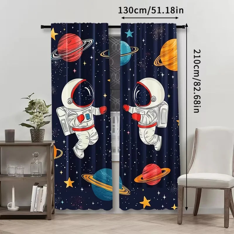 rideau astronaute bleu nuit rouge moderne fenêtre 100 polyesterôtel hospitalhôtel