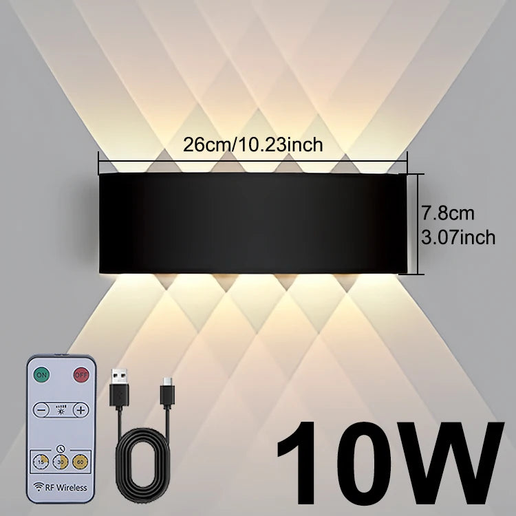 lampe murale led moderne noire interrupteur tactile charge usb chambre cuisine