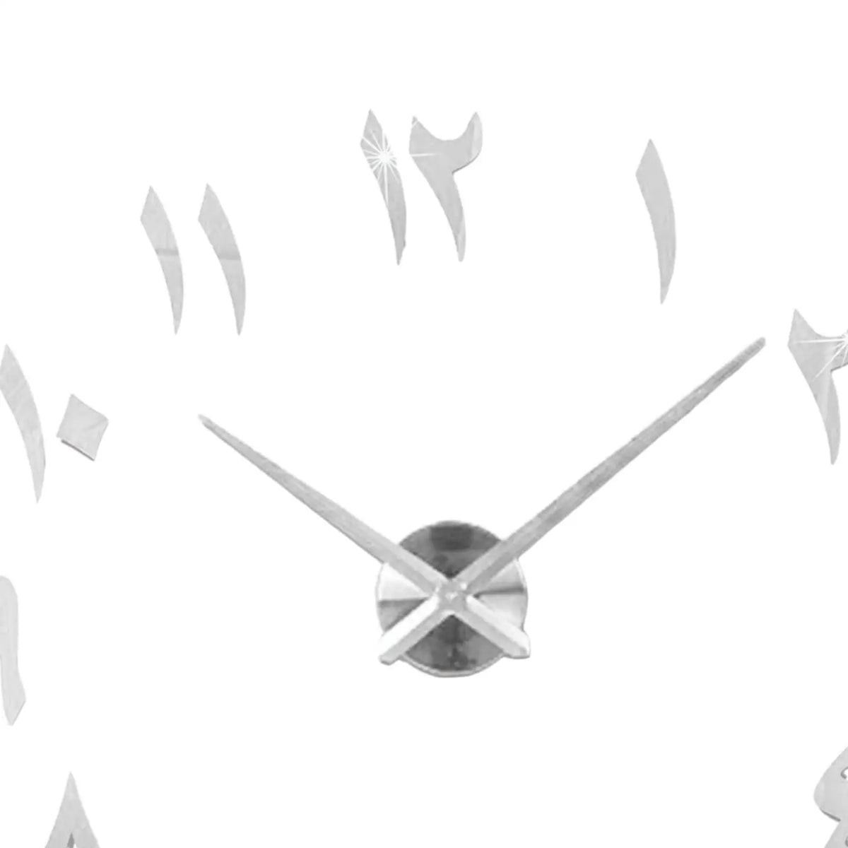 horloge murale décorative argentée moderne grande taille diy adhésive chambre salon