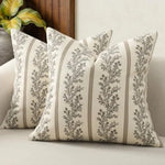 taies d'oreiller motif floral blanc gris decoration maison polyester opaques classique farmhouse 18x18 pouces