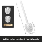 brosse wc blanche moderne fibres vis poignée métallique durable plastique
