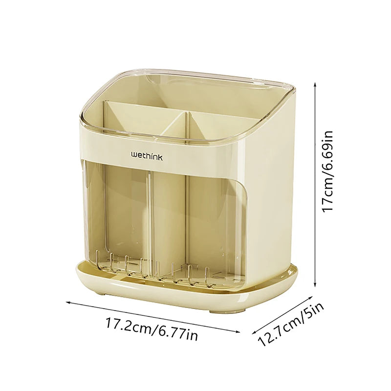 organisateur vaisselle blanc vert transparent moderne cuillères fourchettes couteaux assiettes baguettes drainage