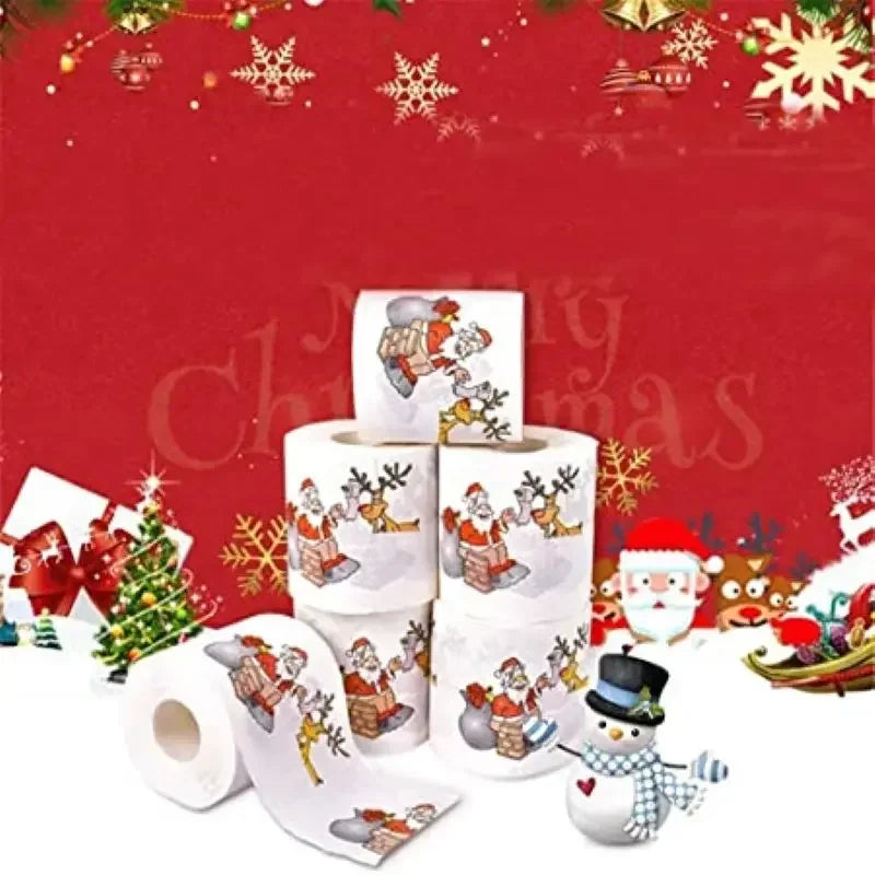 Rouleau de papier toilette festif avec motif Père Noël