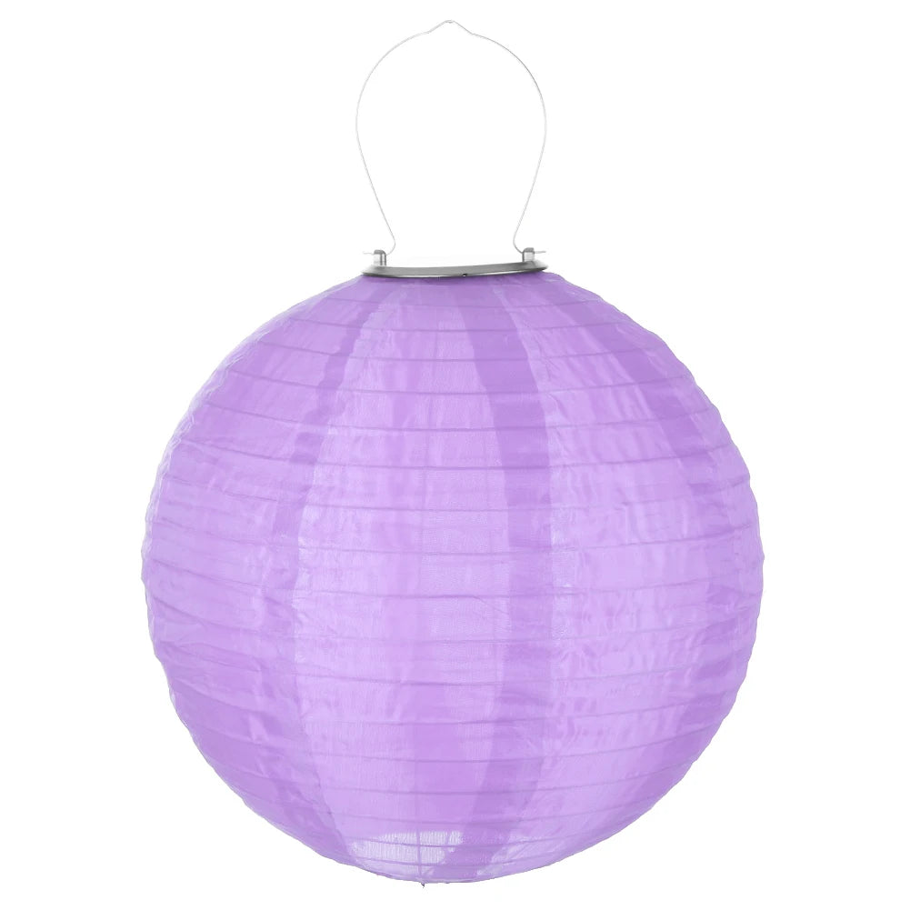 lanterne solaire led florale traditionnelle blanc rouge vert rose crochets tissu nylon opaque festive