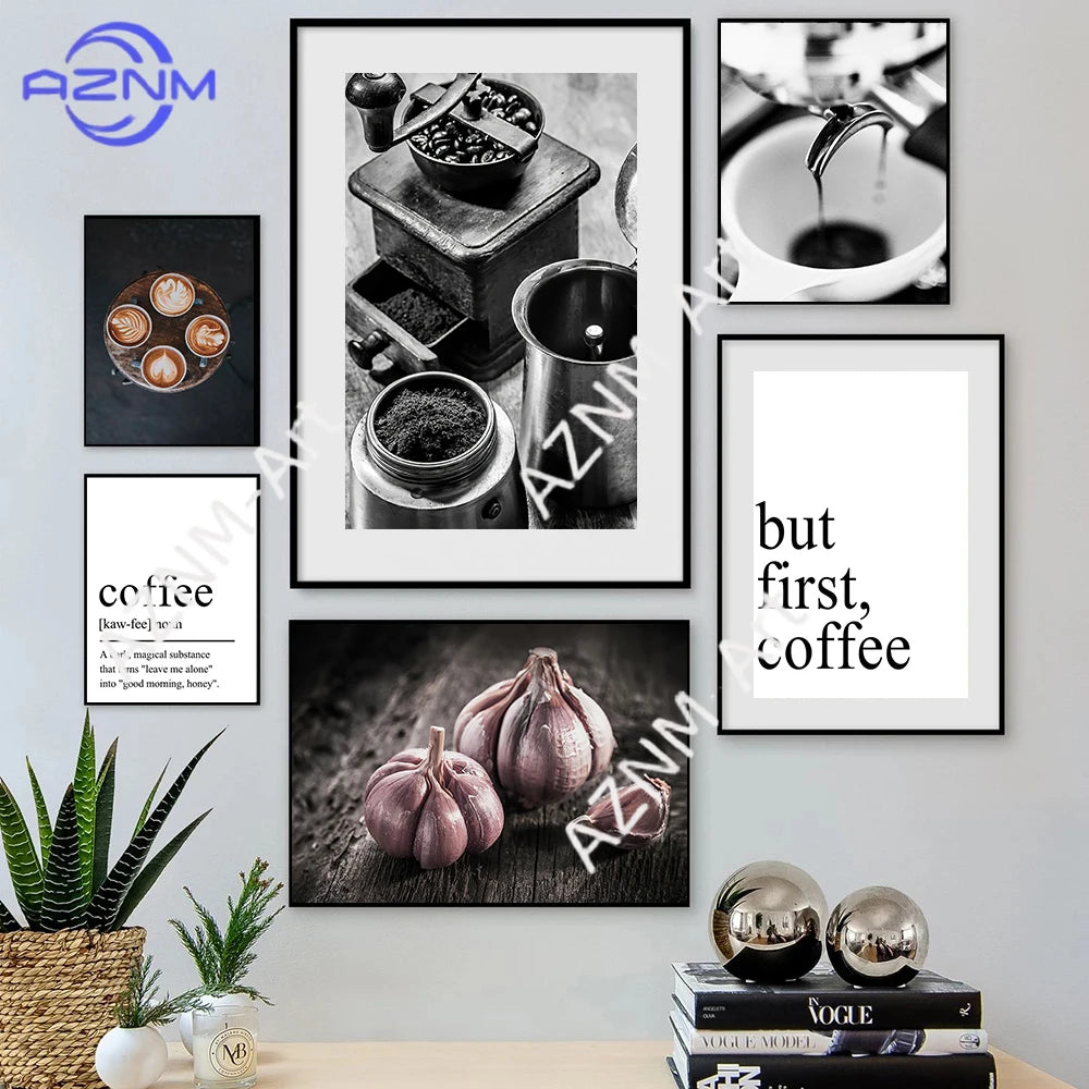 affiche minimaliste texte épices citron moderne sans cadre toile 20x30cm