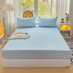 drap plat coton lavé uni moderne lit double grande taille confort doux maison