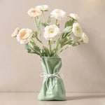 vase minimaliste moderne polyesters vert blanc rose satiné doux opaque salon