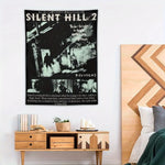 décoration murale poster graphique silent hill noir blanc jeux horreur chambre salon
