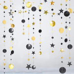 guirlande or argent étoiles paillettes festives moderne anniversaire mariage deco chambre fil suspension disco