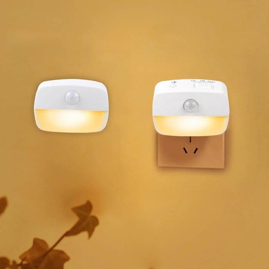 lampe détection mouvement blanc moderne compact adhésif led batteries aaa piroseau on off auto