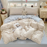 ensemble literie floral rose blanc vintage 150x200cm 200x230cm doux 4pièces