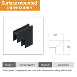 rail led magnétique noir mètres connecteurs d'angle clips fixation moderne