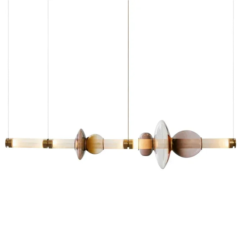 suspension lumineuse moderne élégante blanc doré marron clair translucide