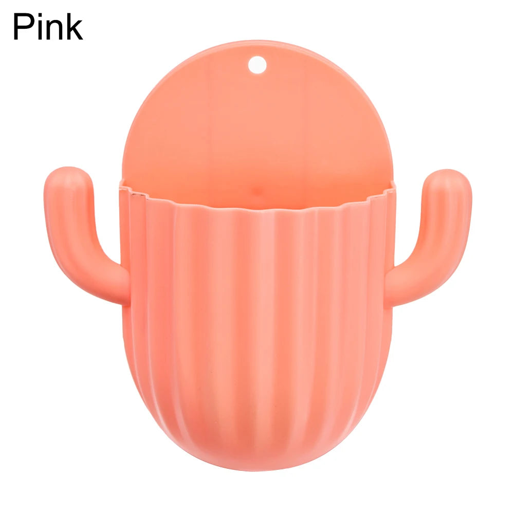 porte brosses dents moderne adhésif cactus vert rose bleu chambre salle bain