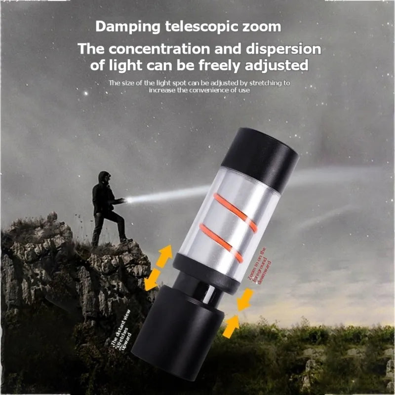 lampe torche portable rechargeable lumière led compact moderne camping extérieur