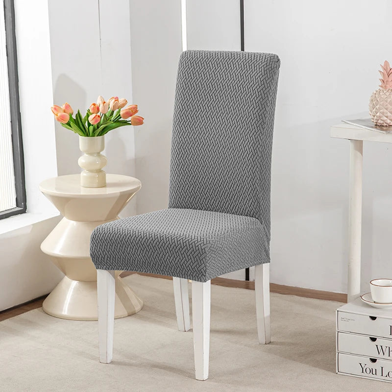 housse chaise tissu géométrique moderne polyestere couleurs vert gris blanc beige