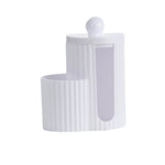 boîtes coton tiges transparentes rayées moderne rangement maquillage éponge coton tiges salon salle bain